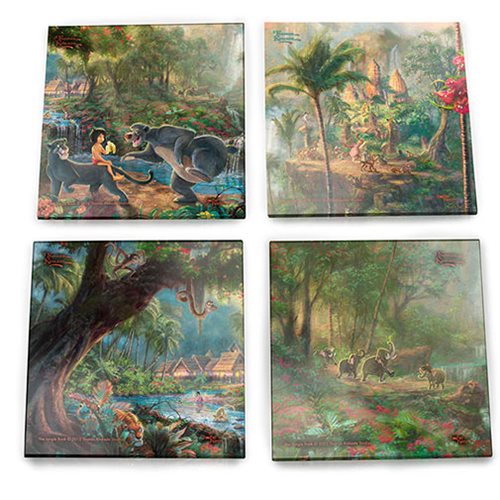 The Jungle Book Thomas Kinkade StarFire Prints Glass Coaster Set